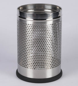 Parasnath Stainless Steel Perforated Round Dustbin, 6L - 7 X 11 Inch - PARASNATH