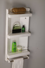Load image into Gallery viewer, Parasnath Prince Bathroom Corner Cabinet Shelf with Towel Stand - PARASNATH