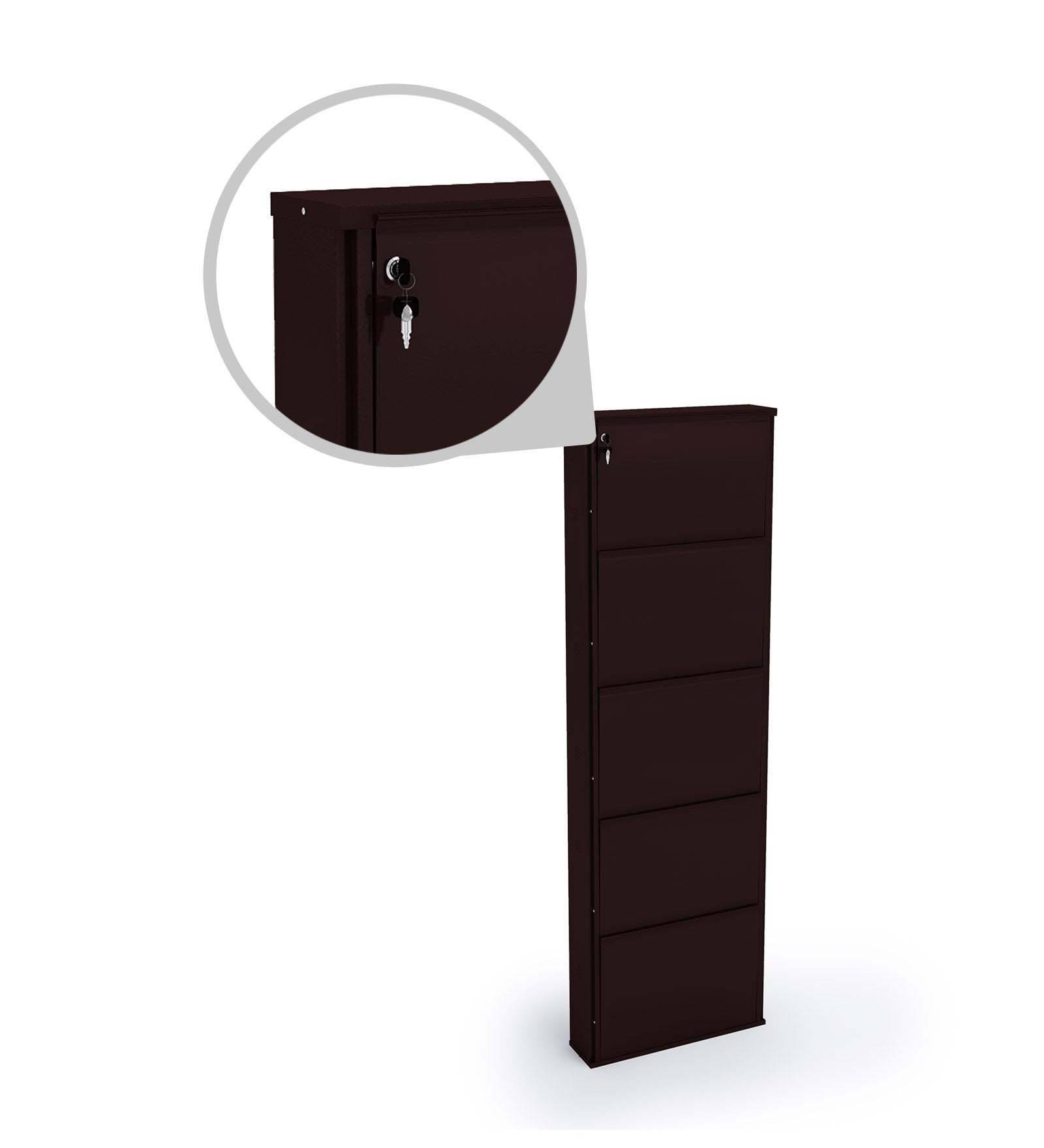 Parasnath Coffee Colour Wall Shoe Rack 5 Shelves Shoes Stand - PARASNATH