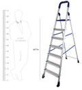 PARASNATH Aluminium Blue Heavy Folding Maple Ladder 7 Step 7.3 Ft - PARASNATH