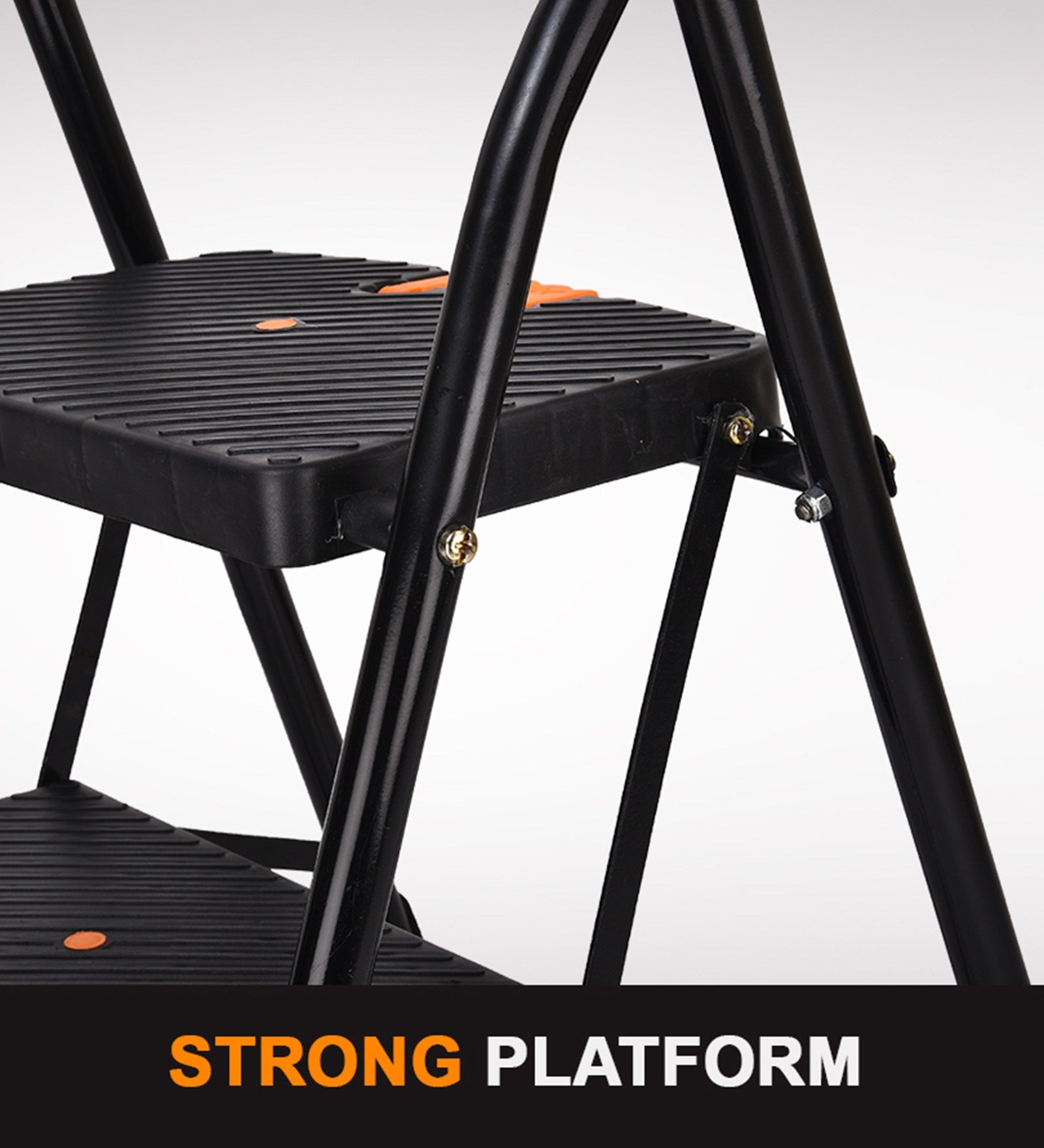 Parasnath Black Diamond Heavy Folding Ladder With Wide Steps 2 Steps 2.7 Ft Ladder - PARASNATH