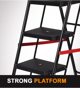 PARASNATH Back Diamond Heavy Folding Ladder With Wide Steps 6 Steps 6.2 Ft - PARASNATH