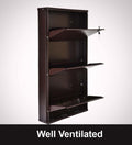 PARASNATH Coffee Colour Wall Shoe Rack 3 Shelves Shoes Stand - PARASNATH