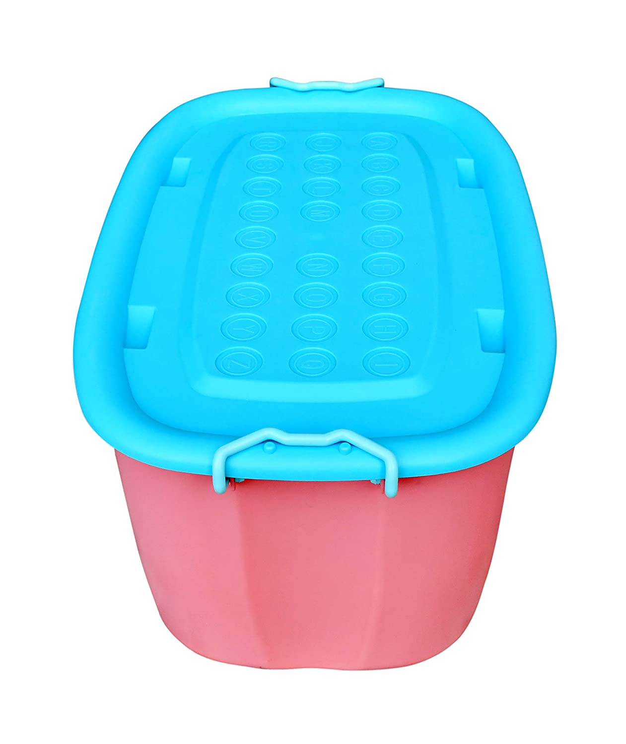 PARASNATH Rolling Storage Container Box (PinkBlue Colour)- 25 Litre Super Large With Wheels Size (50X33X26 cm) - PARASNATH