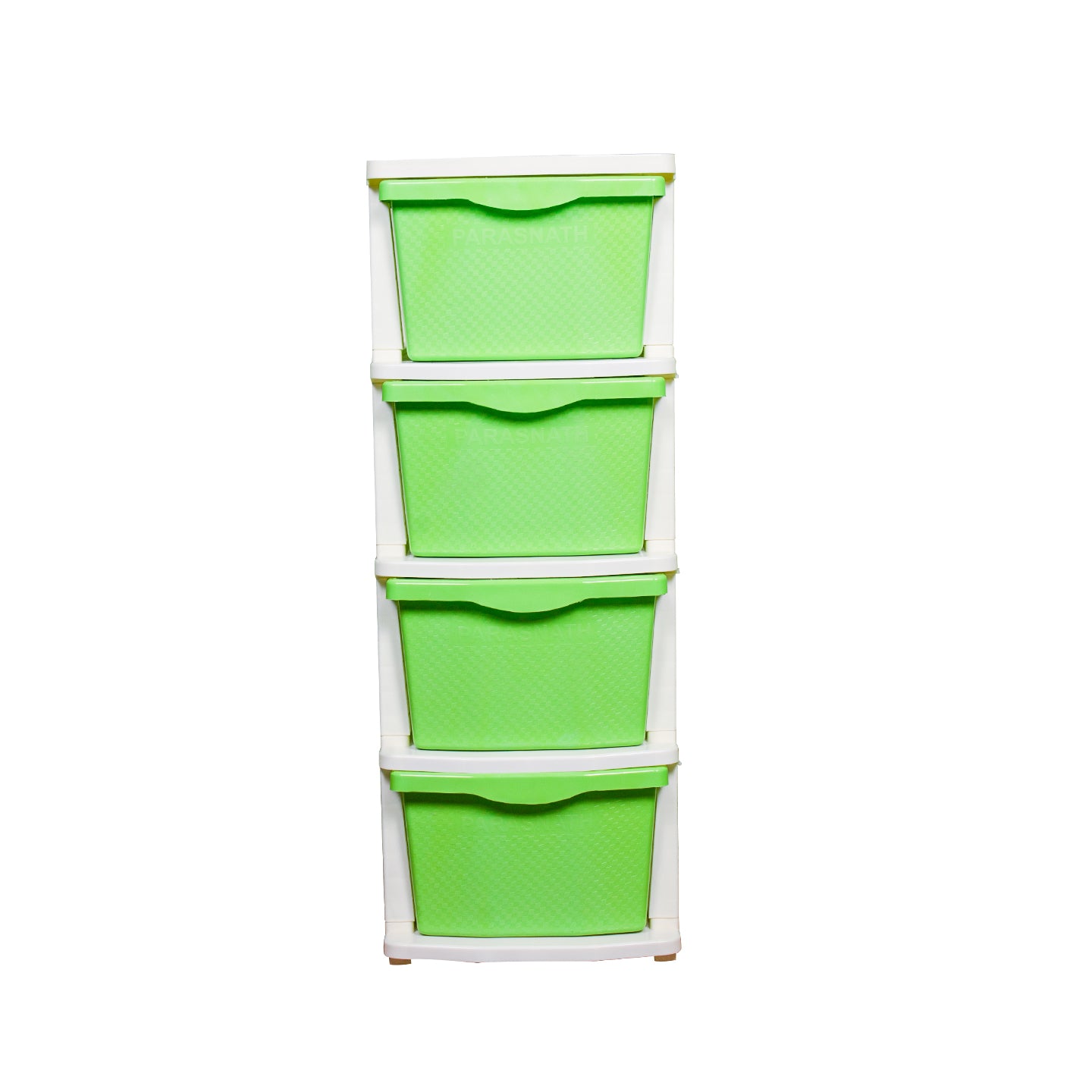PARASNATH Boxo 4 Layer (Green) Multi-Purpose Modular Drawer Storage System for Home and Office with Trolley Wheels and Anti-Slip Shoes - PARASNATH