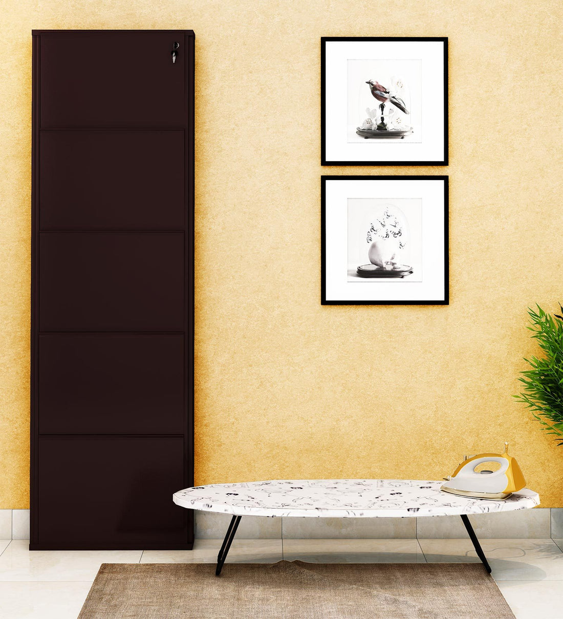 Parasnath Coffee Colour Wall Shoe Rack 5 Shelves Shoes Stand - PARASNATH