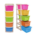 PARASNATH Boxo 5 Layer (Multicolour) Multi-Purpose Modular Drawer Storage System for Home and Office with Trolley Wheels and Anti-Slip Shoes - PARASNATH