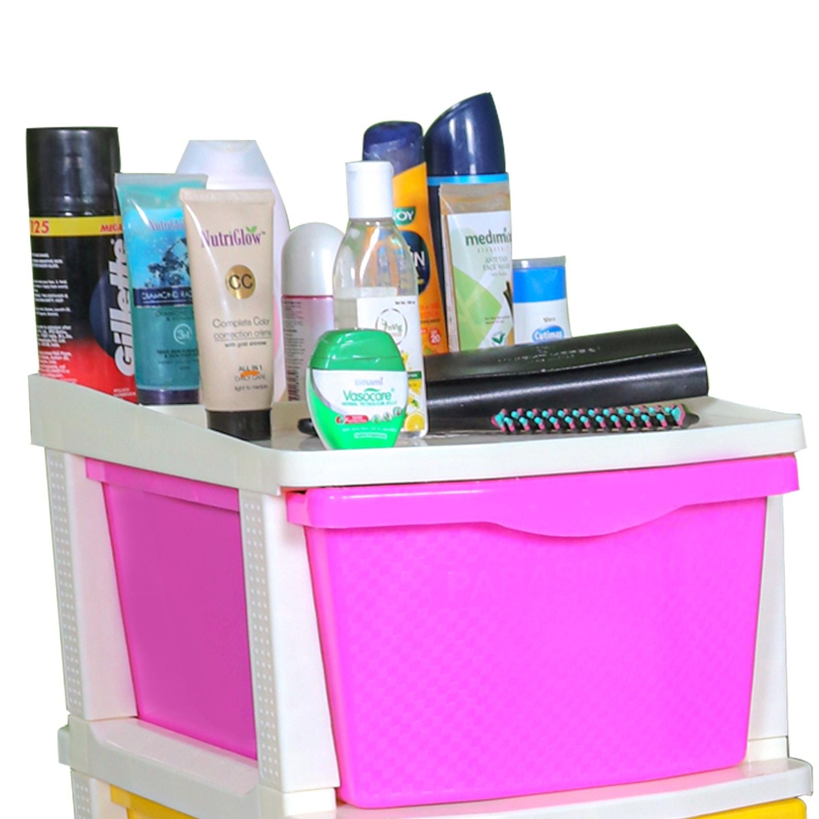 PARASNATH Boxo 5 Layer (Multicolour) Multi-Purpose Modular Drawer Storage System for Home and Office with Trolley Wheels and Anti-Slip Shoes - PARASNATH