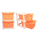 PARASNATH Boxo 2 Layer (Orange) Multi-Purpose Modular Drawer Storage System for Home and Office with Trolley Wheels and Anti-Slip Shoes - PARASNATH