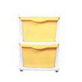 PARASNATH Boxo 2 Layer (Yellow) Multi-Purpose Modular Drawer Storage System for Home and Office with Trolley Wheels and Anti-Slip Shoes - PARASNATH