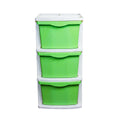 PARASNATH Boxo 3 Layer (Green) Multi-Purpose Modular Drawer Storage System for Home and Office with Trolley Wheels and Anti-Slip Shoes - PARASNATH