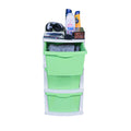 PARASNATH Boxo 3 Layer (Green) Multi-Purpose Modular Drawer Storage System for Home and Office with Trolley Wheels and Anti-Slip Shoes - PARASNATH