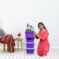 PARASNATH Boxo 4 Layer (Purple) Multi-Purpose Modular Drawer Storage System for Home and Office with Trolley Wheels and Anti-Slip Shoes - PARASNATH