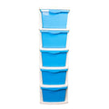 Boxo 5 Layer (Blue) Multi-Purpose Modular Drawer Storage System for Home and Office with Trolley Wheels and Anti-Slip Shoes - PARASNATH