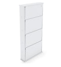 Parasnath Pure White Wall Shoe Rack 4 Shelves Shoes Stand - PARASNATH