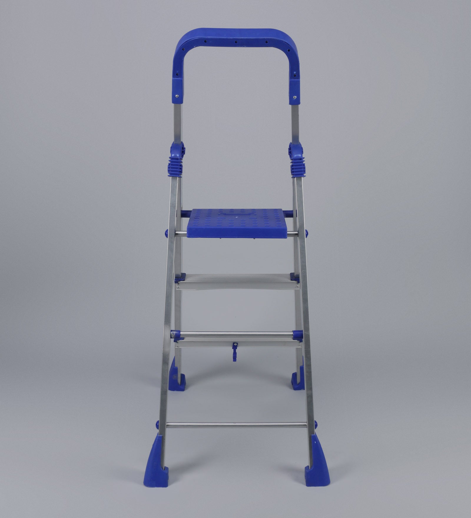 PARASNATH Aluminium Blue Heavy Folding Maple Ladder 3 Step 3.2 Ft - PARASNATH