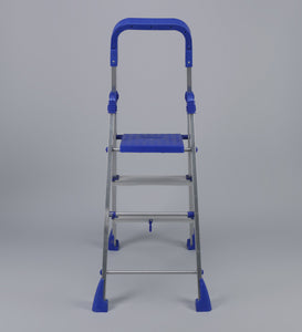 PARASNATH Aluminium Blue Heavy Folding Maple Ladder 3 Step 3.2 Ft - PARASNATH