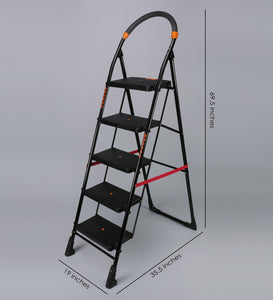 PARASNATH Back Diamond Heavy Folding Ladder With Wide Steps 5 Steps 5.2 Ft - PARASNATH