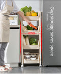 PARASNATH SKEP 4 Layer Basket Fruit & Vegetable Trolley (Ivory Colour) for Home and Kitchen Fruit Basket Storage Rack Organizer Holders kitchen trolley - Made In India - PARASNATH