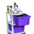 Boxo 5 Layer (Purple) Multi-Purpose Modular Drawer Storage System for Home and Office with Trolley Wheels and Anti-Slip Shoes - PARASNATH