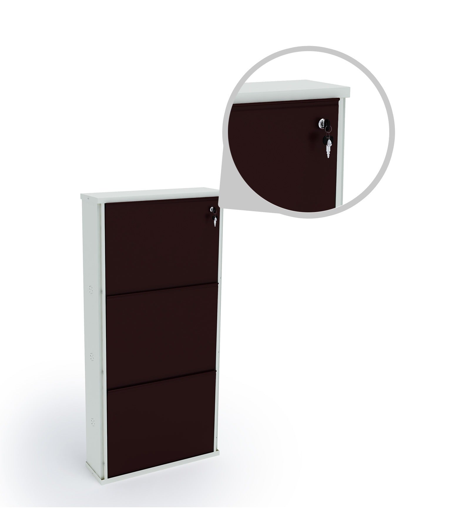 PARASNATH BrownWhite Wall Shoe Rack 3 Shelves Shoes Stand - PARASNATH